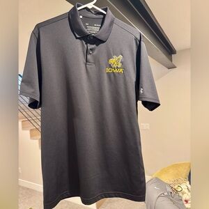 Iowa Hawkeyes Black Under Armour Polo